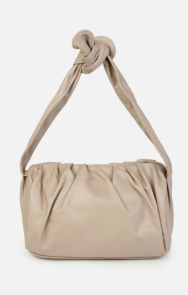 Women s Beige Knotted Strap Handbags