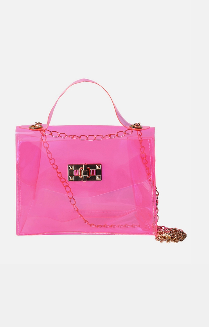 haute sauce | Women's Pink Trandparent Sling Bags