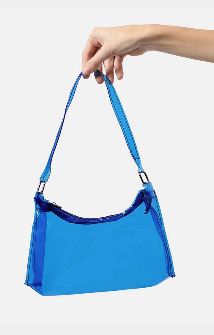 Women's Blue Trandparent Handbags