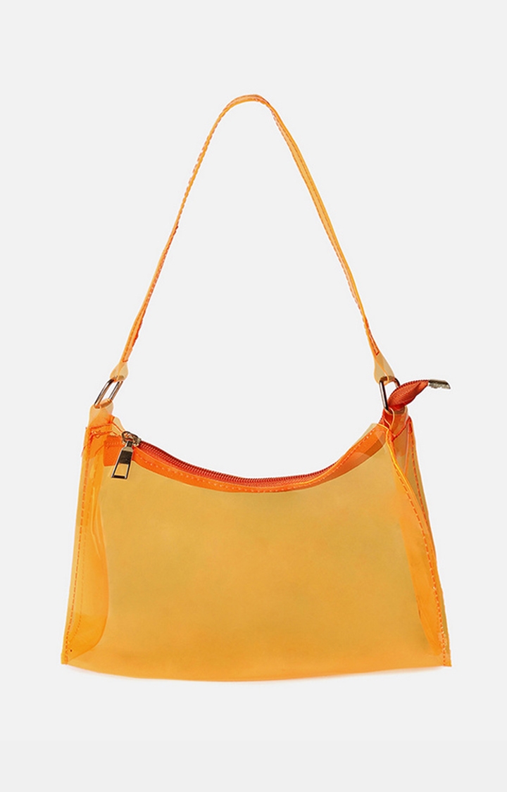 haute sauce | Women's Orange Trandparent Handbags