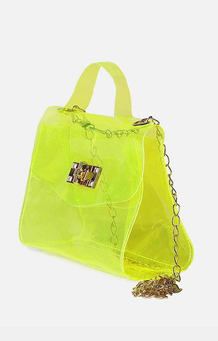 Women's Yellow Transparent Sling Bags