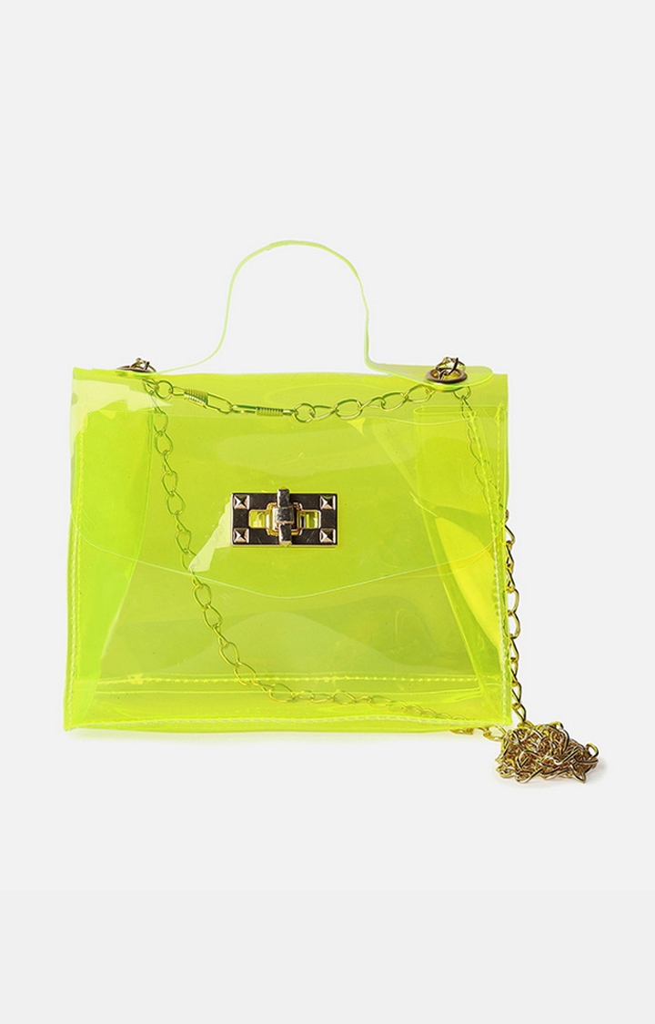 haute sauce | Women's Yellow Transparent Sling Bags