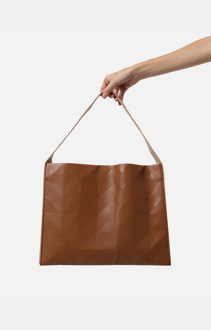 Women's Brown Solid Totes