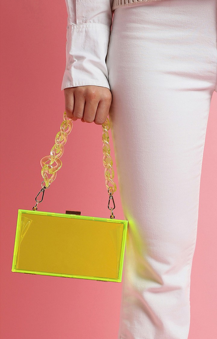 Women's Yellow Solid Handbags