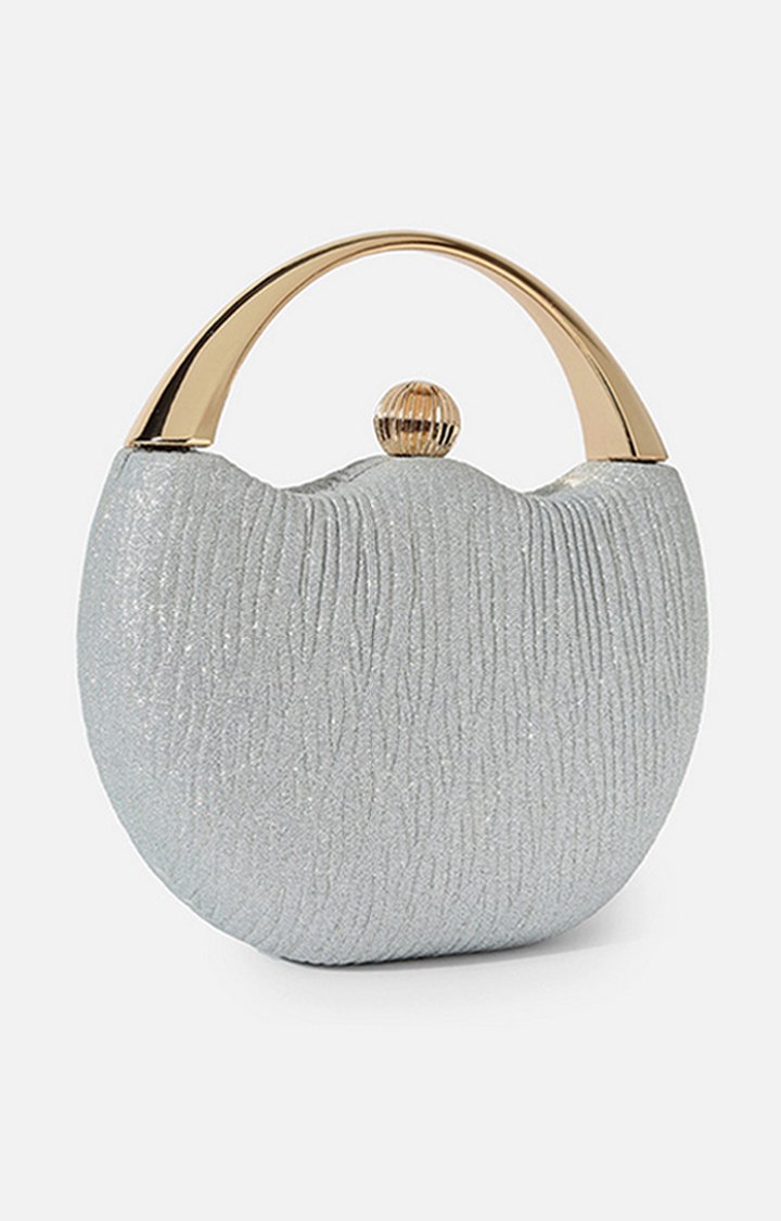 Women's Silver Textured Handbags