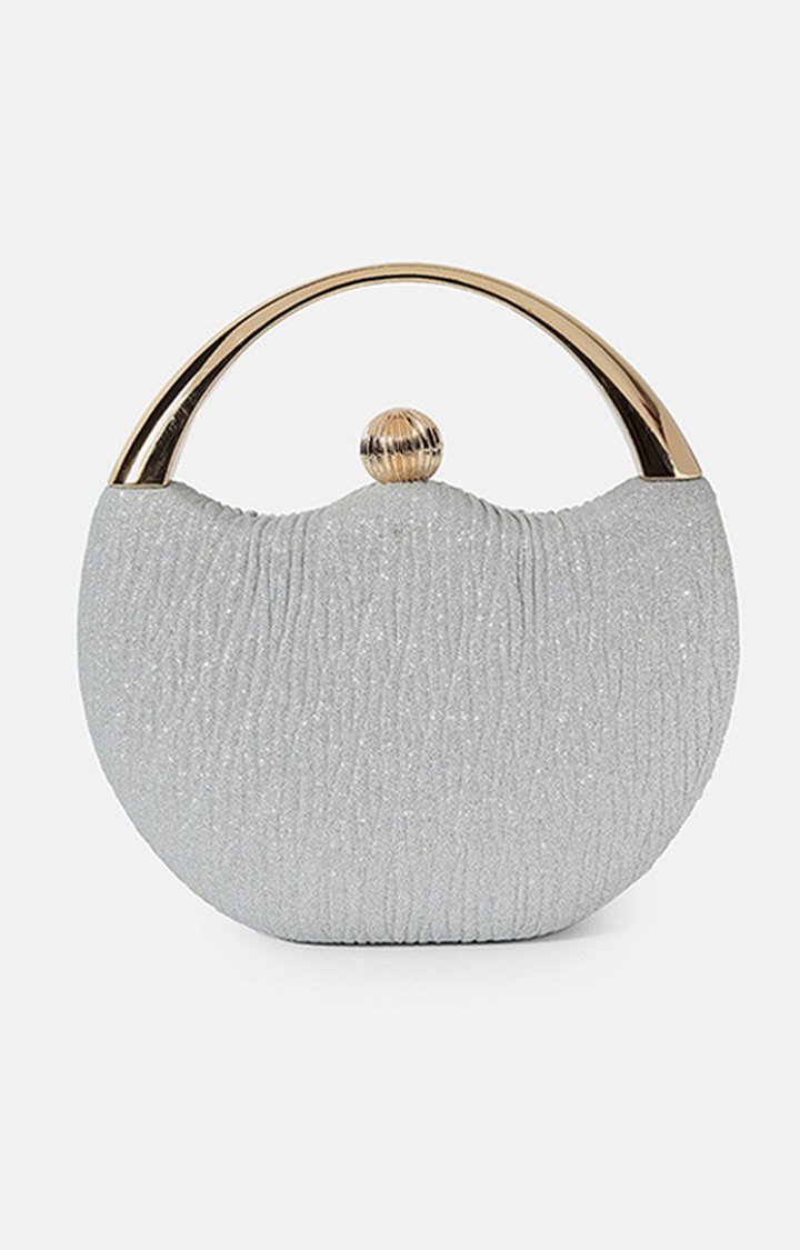 Women's Silver Textured Handbags