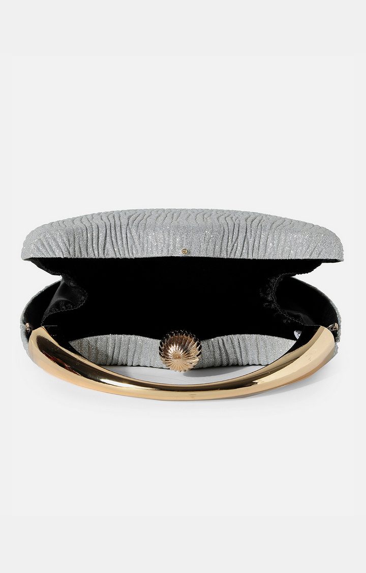 Women's Silver Textured Handbags