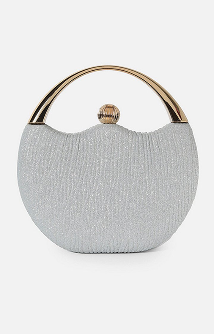Women's Silver Textured Handbags