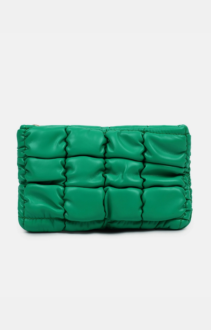Women's Green Quilted Sling Bags