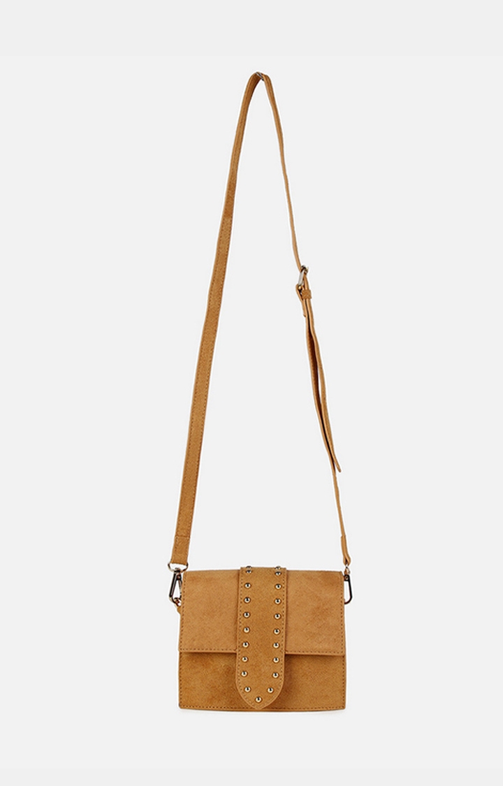 haute sauce | Women's Brown Textured Sling Bags
