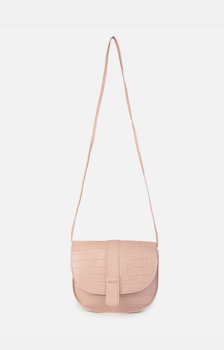 Women's Peach Textured Sling Bags