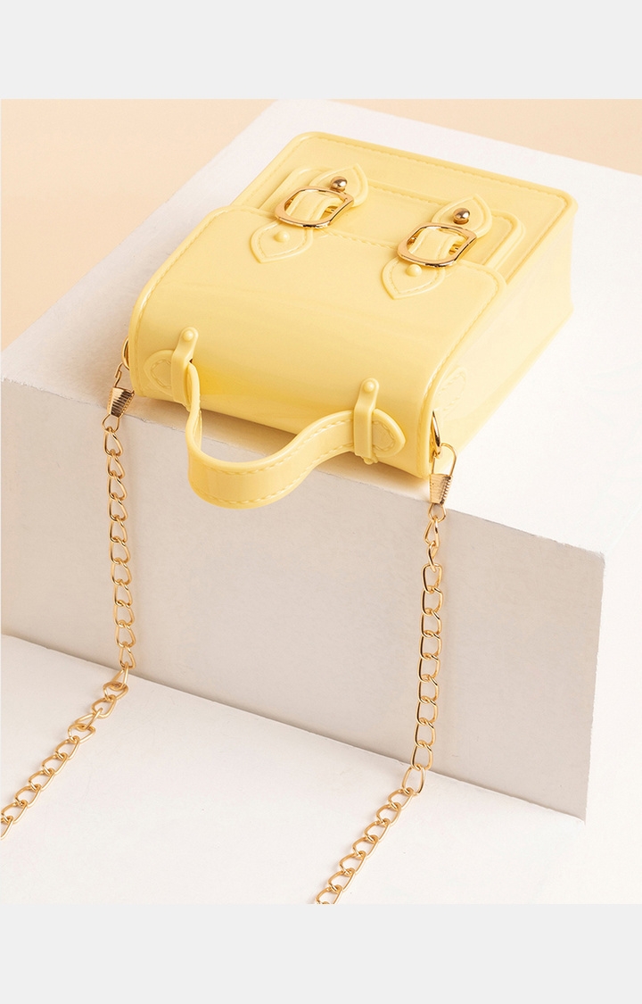 Women's Yellow Structured Sling Bags