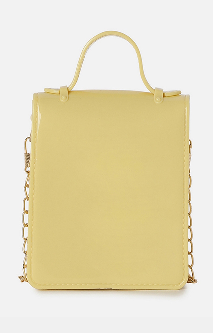 Women's Yellow Structured Sling Bags