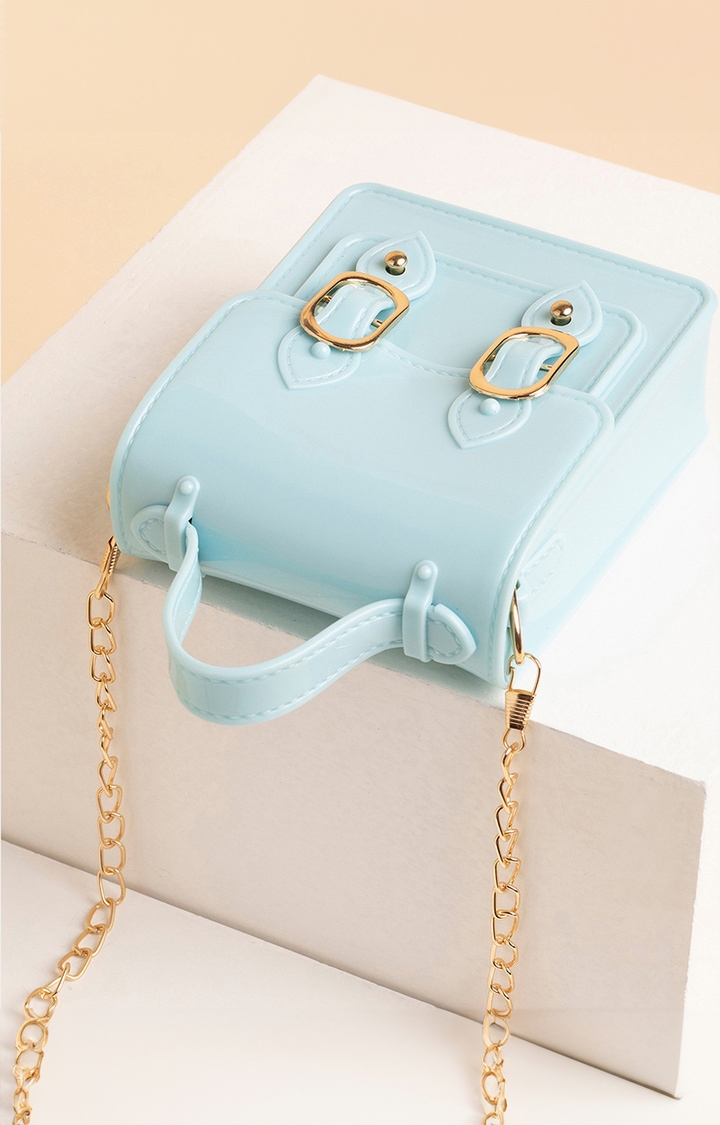 Women's Blue Structured Sling Bags