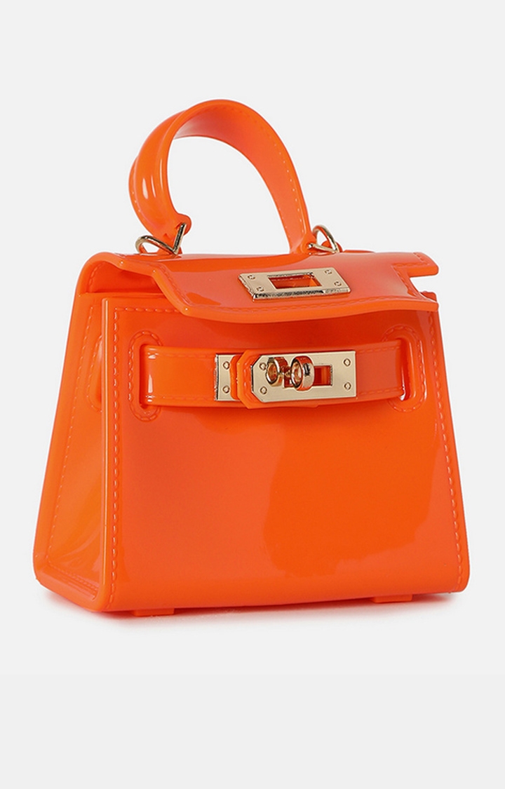 Women's Orange Structured Sling Bags