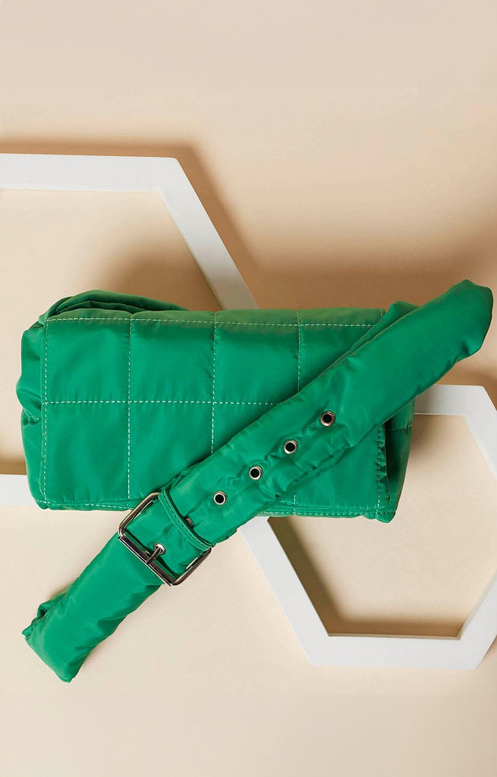 Women's Green Quilted Crossbody Bags