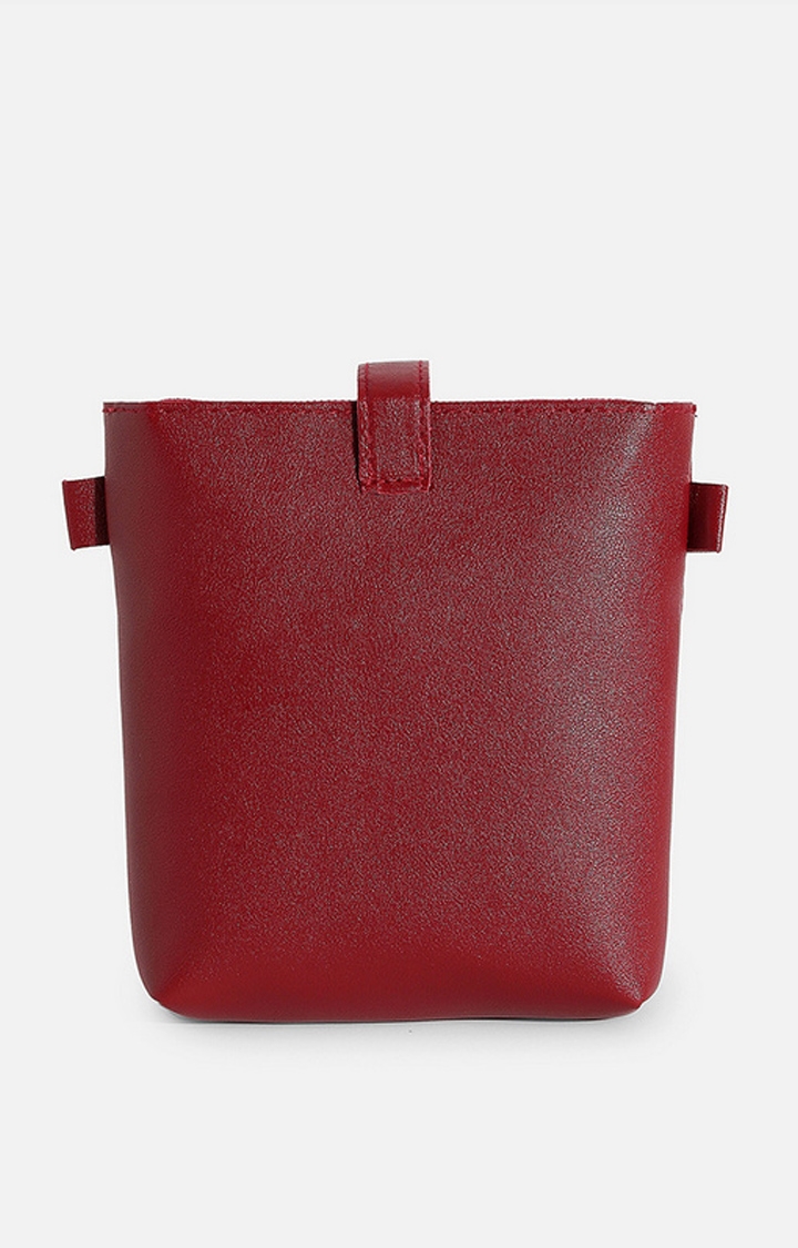 Women's Red Solid Crossbody Bags