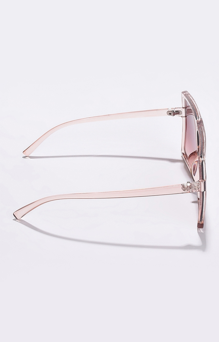 Women's Brown Lens Pink Oversized Sunglasses
