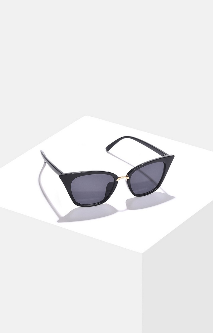 Women's Black Lens Black Cateye Sunglasses