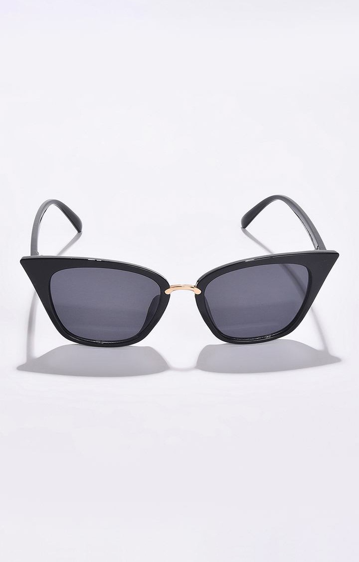 Women's Black Lens Black Cateye Sunglasses