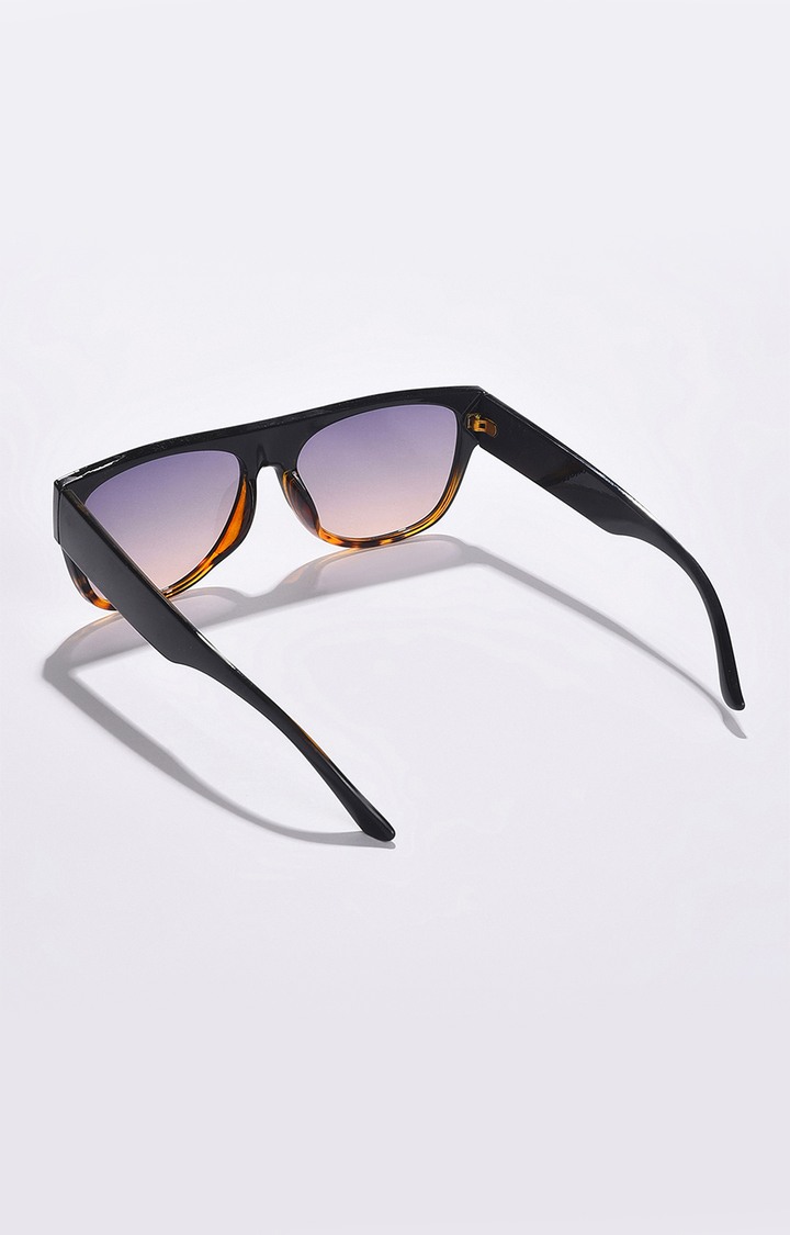 Women's Purple Lens Black Wayfarer Sunglasses