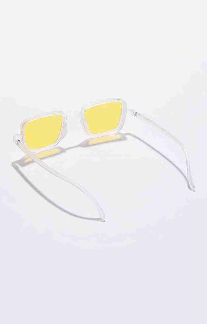 Women's Yellow Lens Yellow Rectangle Sunglasses