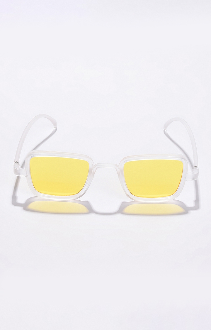 Women's Yellow Lens Yellow Rectangle Sunglasses