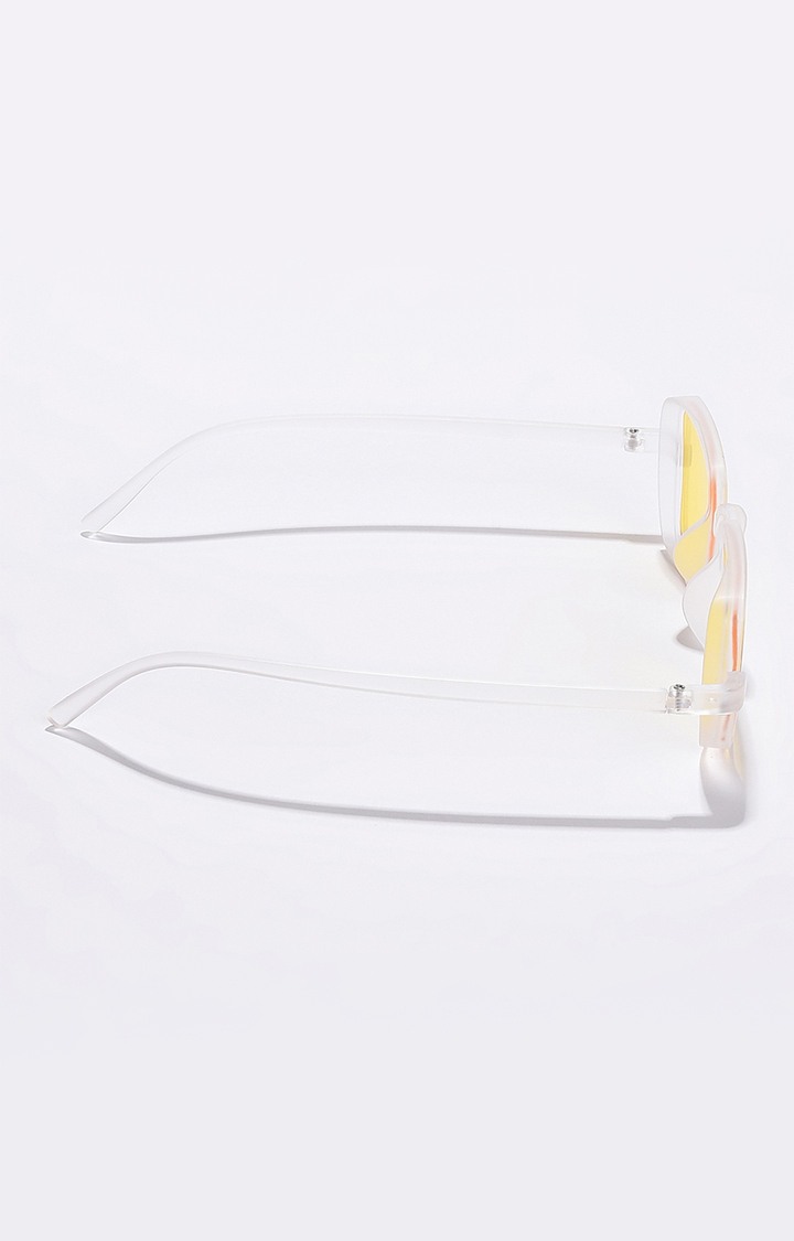 Women's Yellow Lens Yellow Rectangle Sunglasses