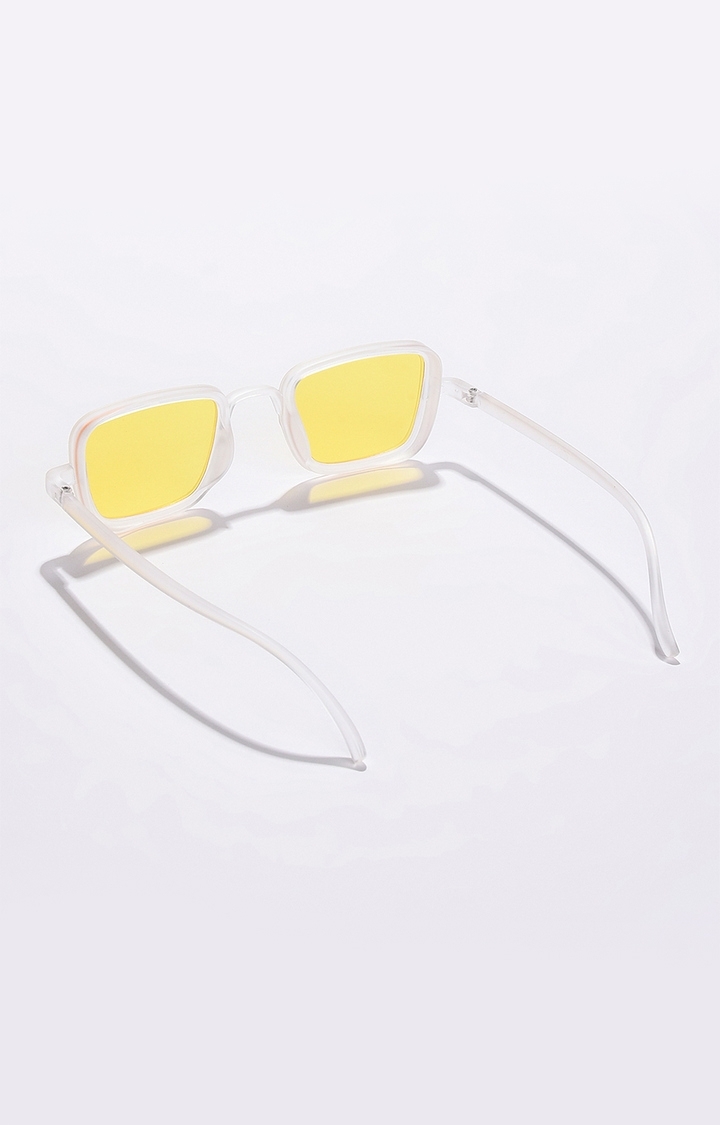 Women's Yellow Lens Yellow Rectangle Sunglasses