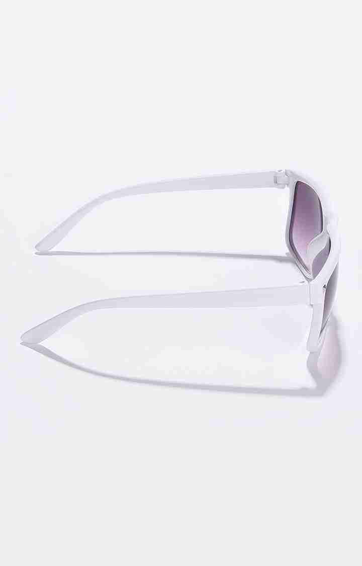 Women's Purple Lens White Wayfarer Sunglasses