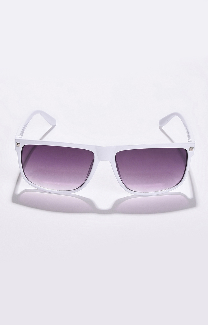 Women's Purple Lens White Wayfarer Sunglasses
