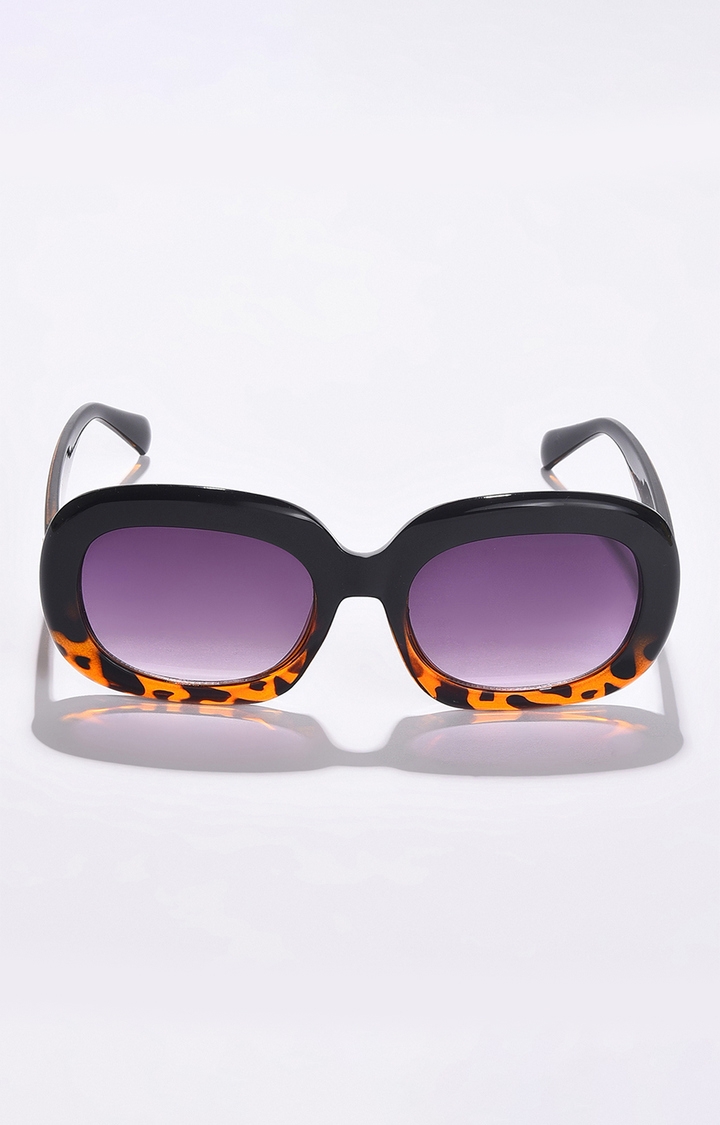 haute sauce | Women's Purple Lens Black Wayfarer Sunglasses
