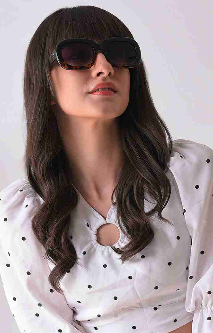 Women's Purple Lens Black Wayfarer Sunglasses