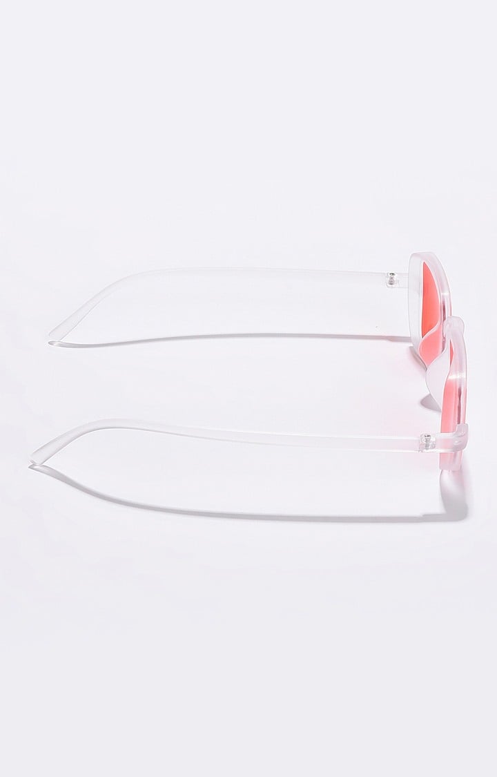 Women's Orange Lens White Wayfarer Sunglasses