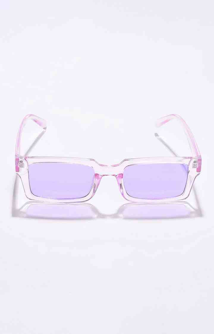 Women's Purple Lens Purple Rectangle Sunglasses