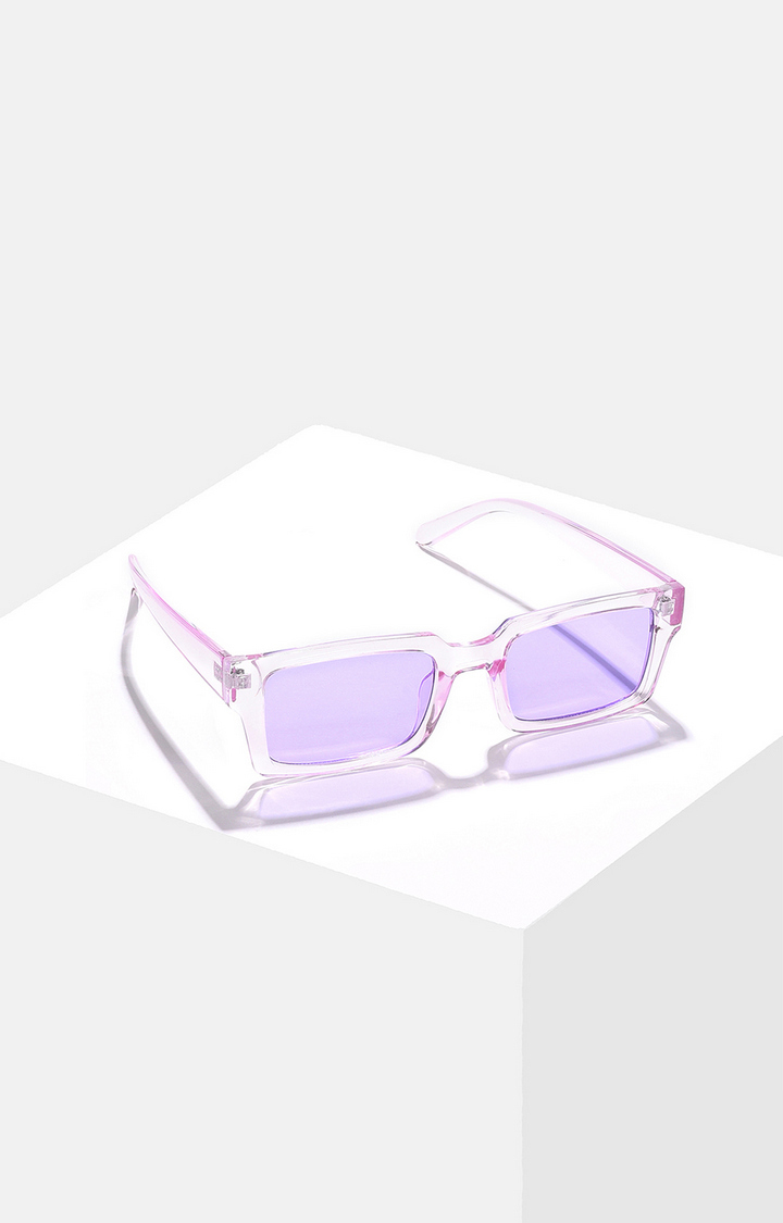 Women's Purple Lens Purple Rectangle Sunglasses