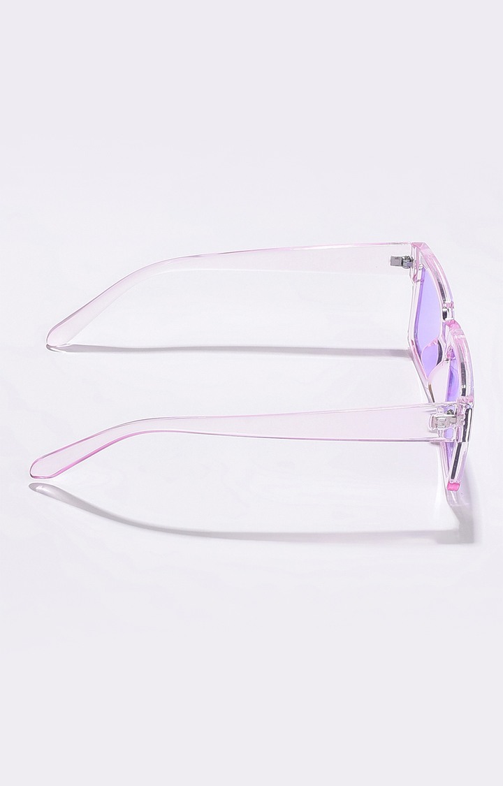 Women's Purple Lens Purple Rectangle Sunglasses