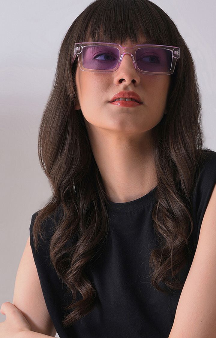Purple rectangle sunglasses top