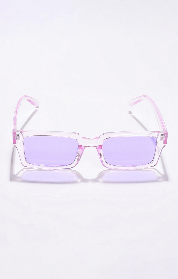 Women's Purple Lens Purple Rectangle Sunglasses