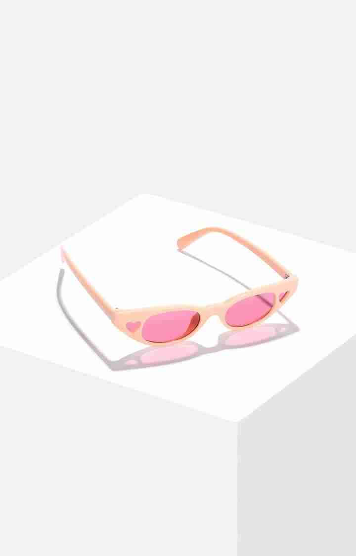 Women's Pink Lens Red Cateye Sunglasses