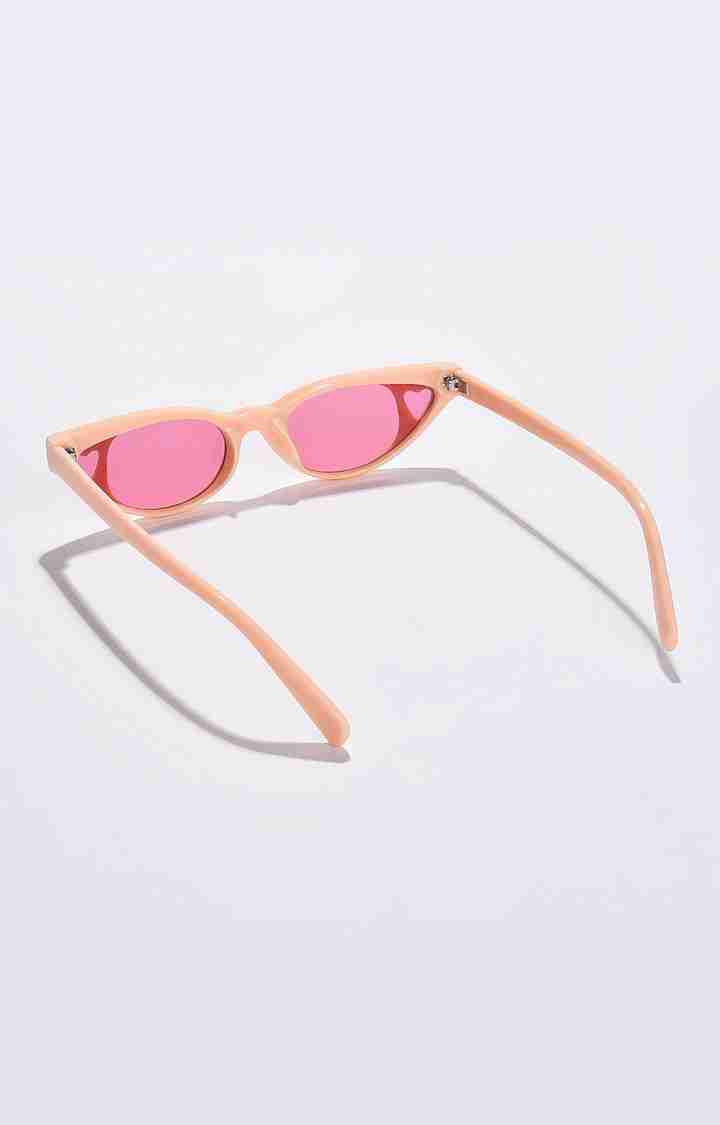Women's Pink Lens Red Cateye Sunglasses