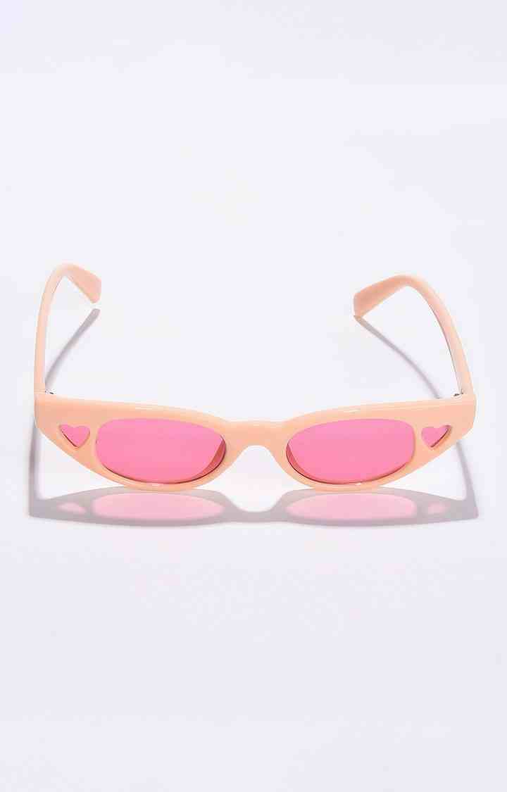Women's Pink Lens Red Cateye Sunglasses