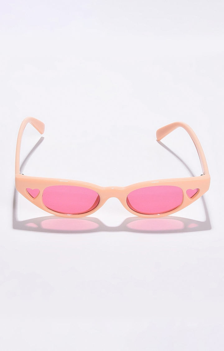 haute sauce | Women's Pink Lens Red Cateye Sunglasses