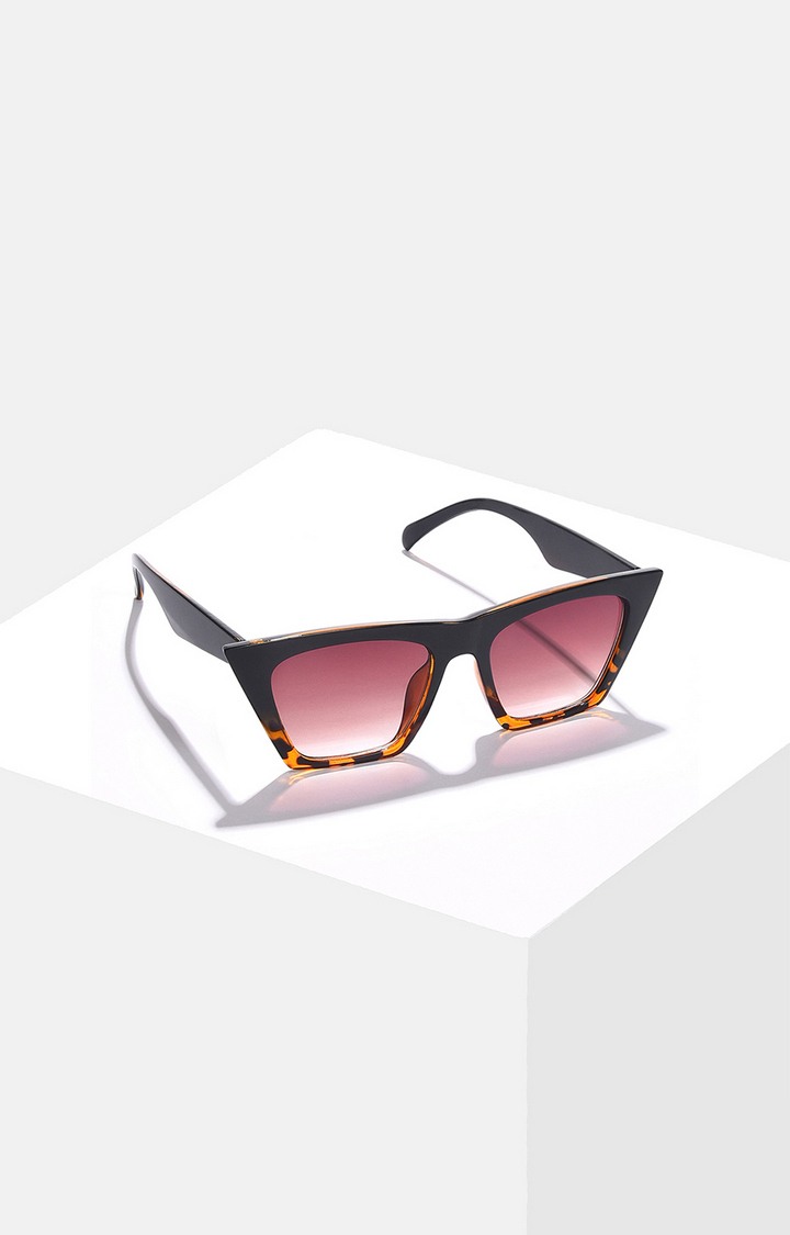 Women's Brown Lens Brown Butterfly Sunglasses