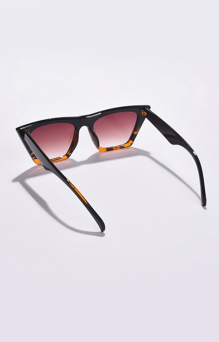 Women's Brown Lens Brown Butterfly Sunglasses