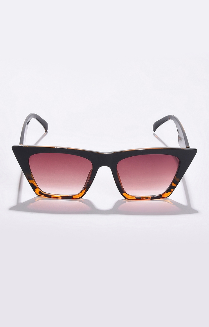 Women's Brown Lens Brown Butterfly Sunglasses