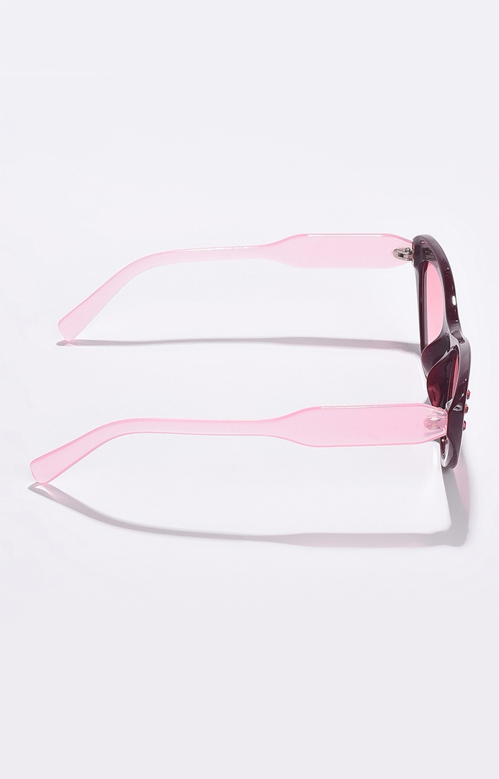 Women's Pink Lens Pink Cateye Sunglasses