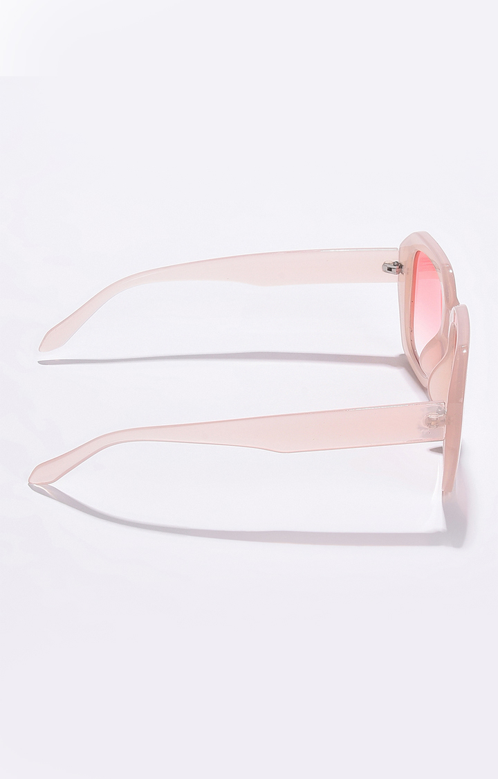 Women's Pink Lens Pink Oval Sunglasses