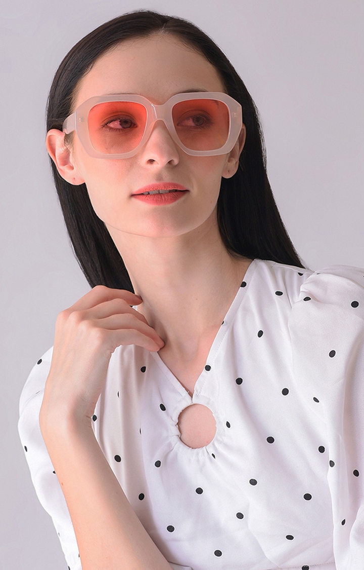 Buy Haute Sauce Women Pink Lens Gold Cat Eye Sunglasses (50) Online