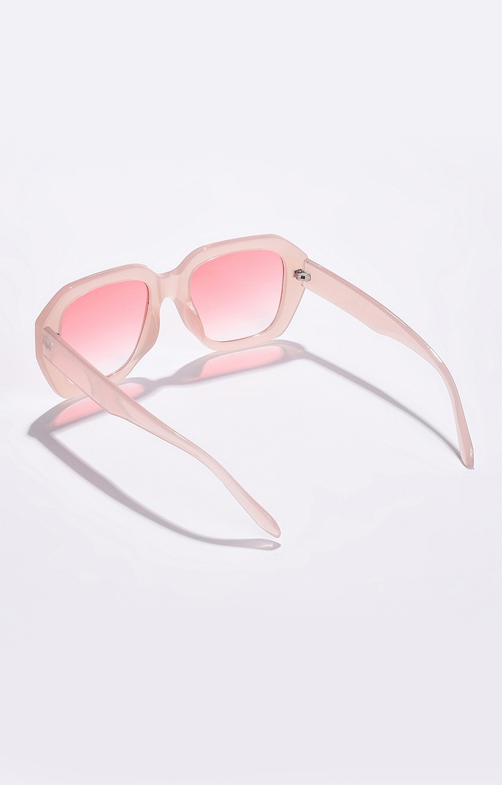 Women's Pink Lens Pink Oval Sunglasses
